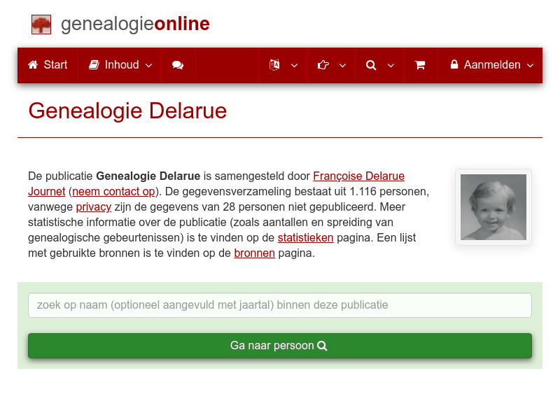 Screenshot van website