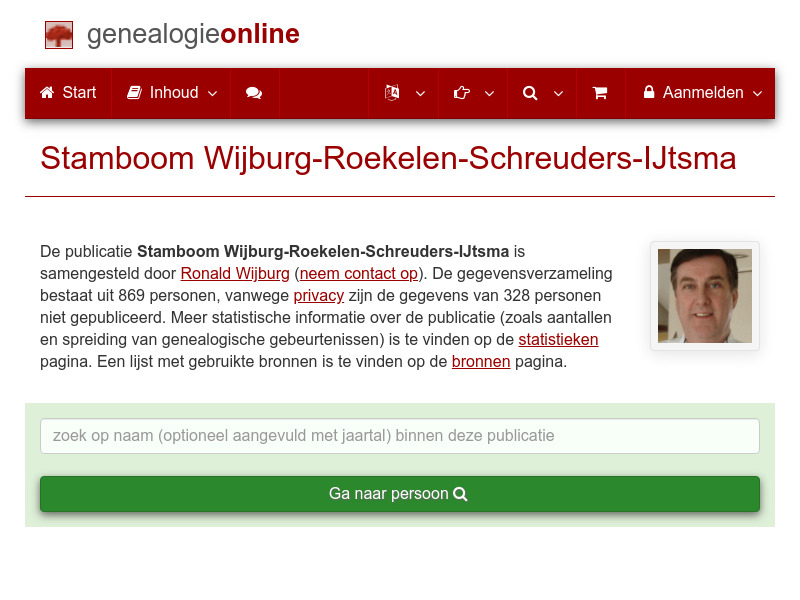 Screenshot van website