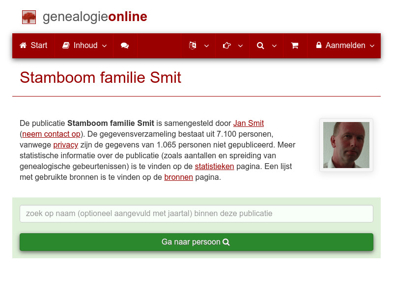 Screenshot van website