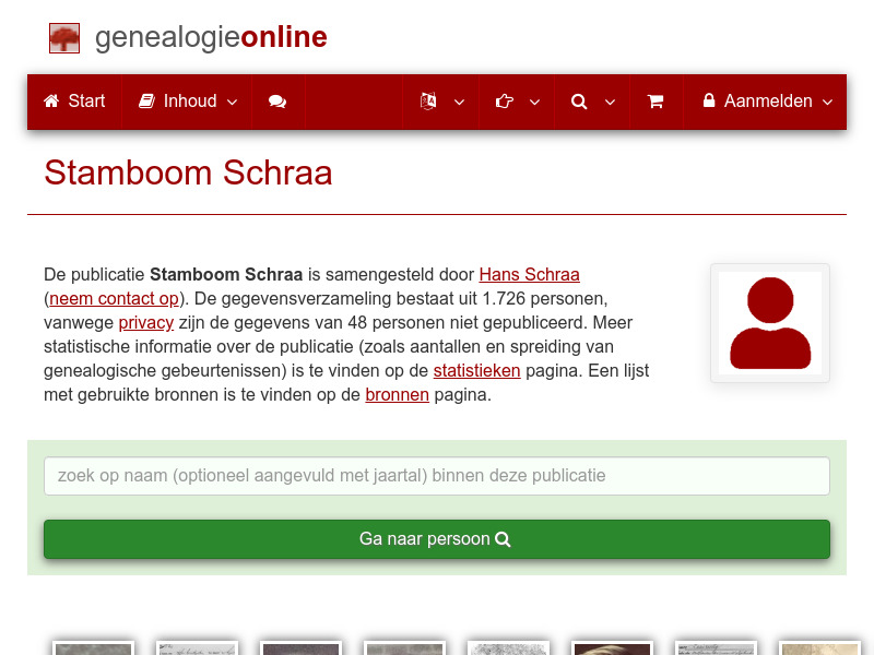 Screenshot van website