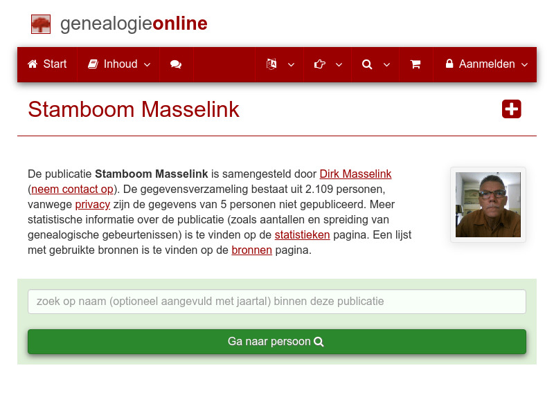 Screenshot van website