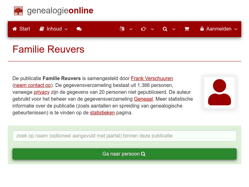 Screenshot van website