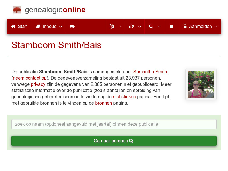 Screenshot van website