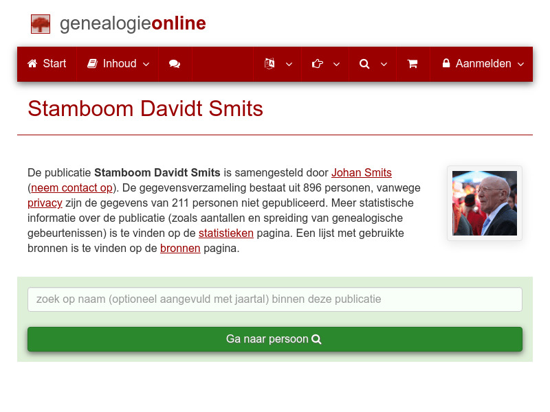 Screenshot van website