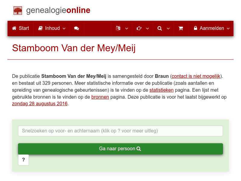 Screenshot van website