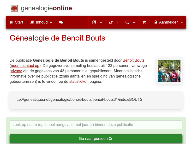 Screenshot van website