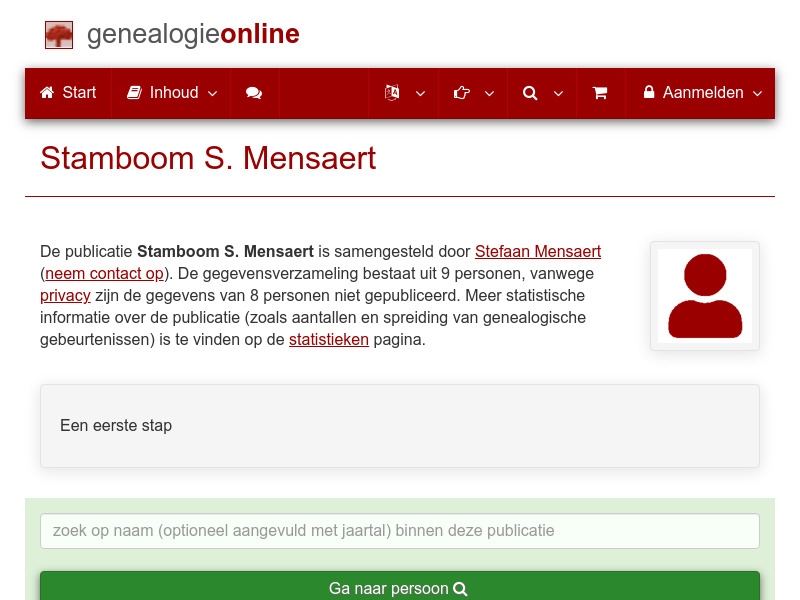 Screenshot van website