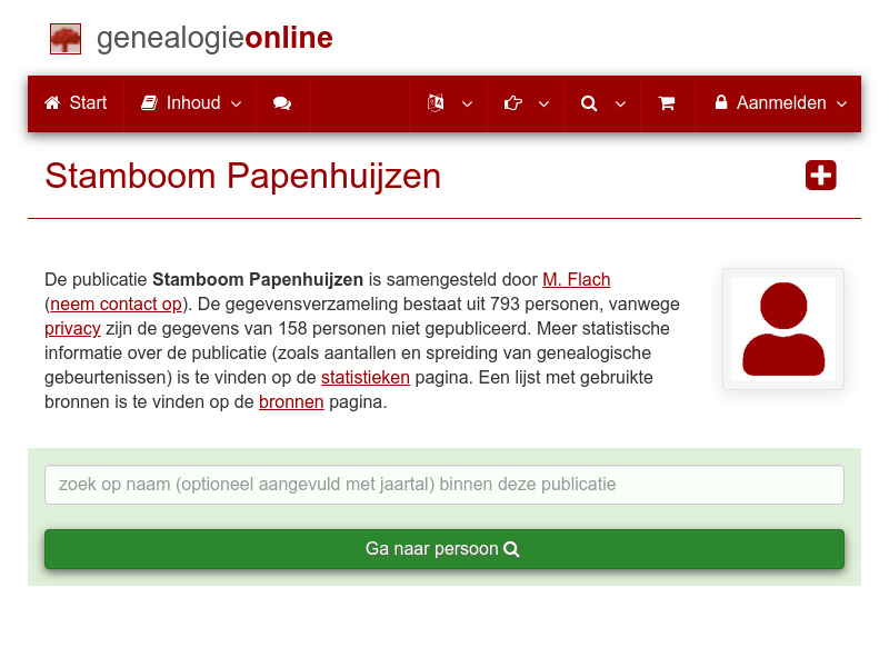 Screenshot van website