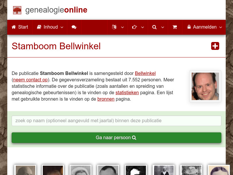 Screenshot van website