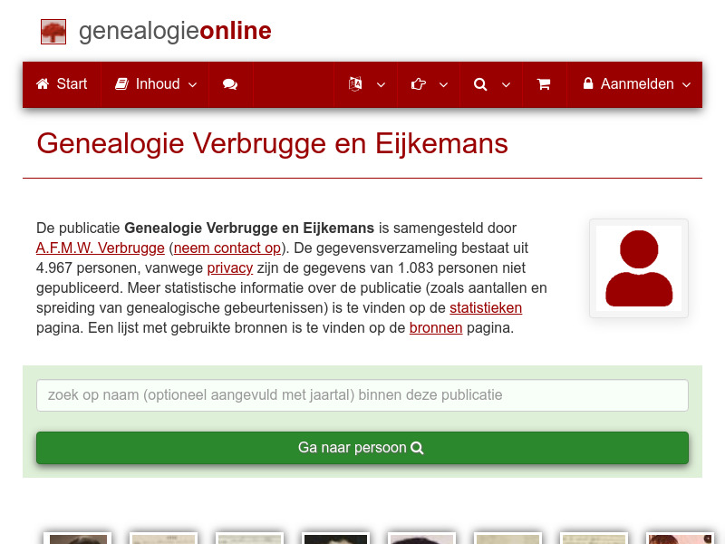 Screenshot van website