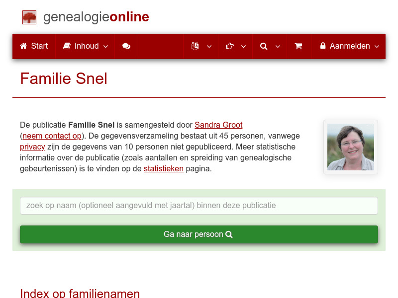 Screenshot van website