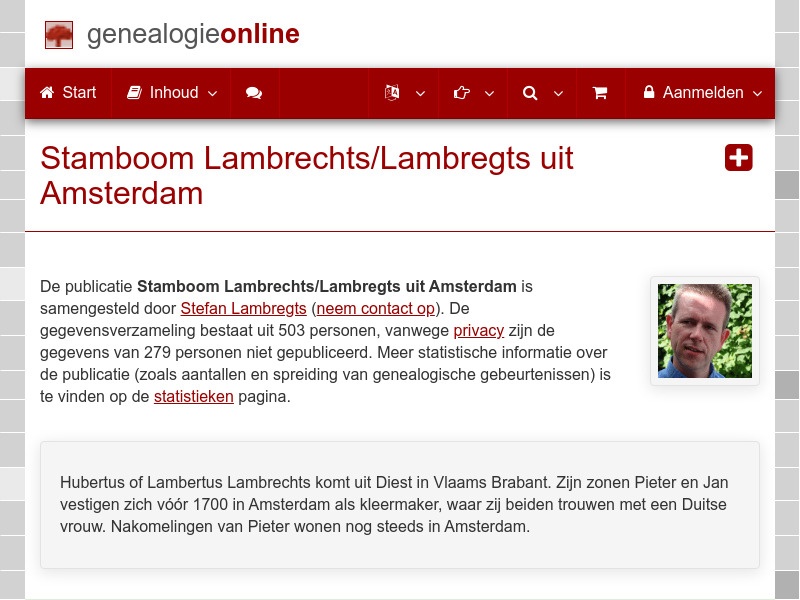 Screenshot van website
