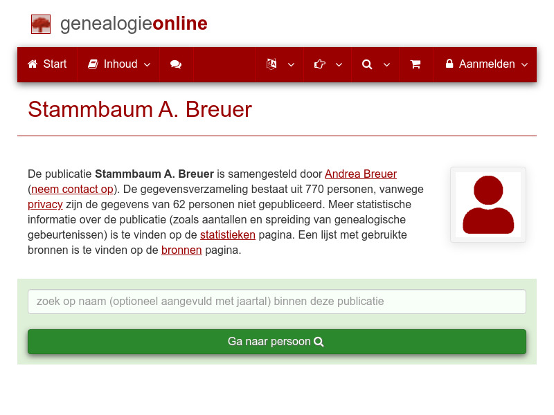 Screenshot van website