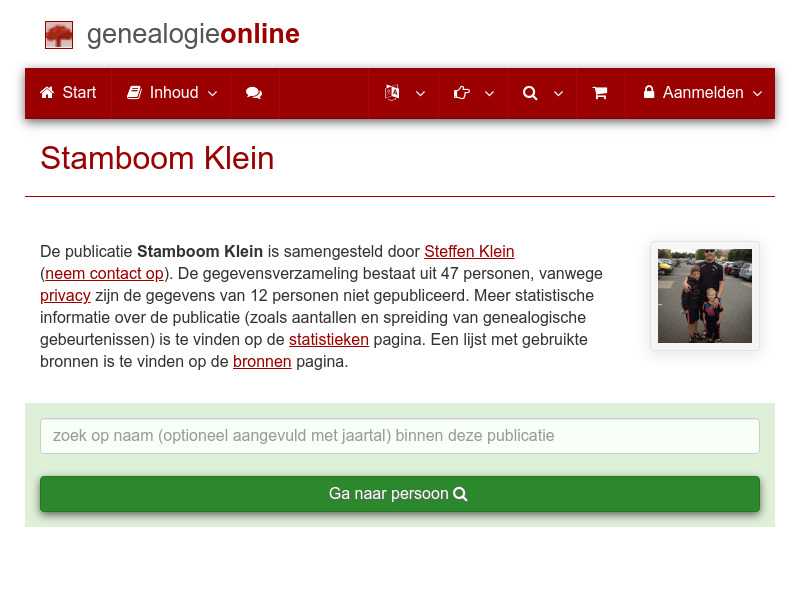 Screenshot van website