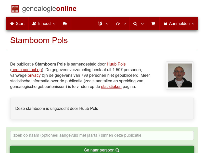 Screenshot van website