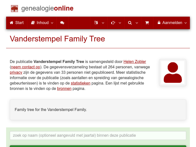 Screenshot van website