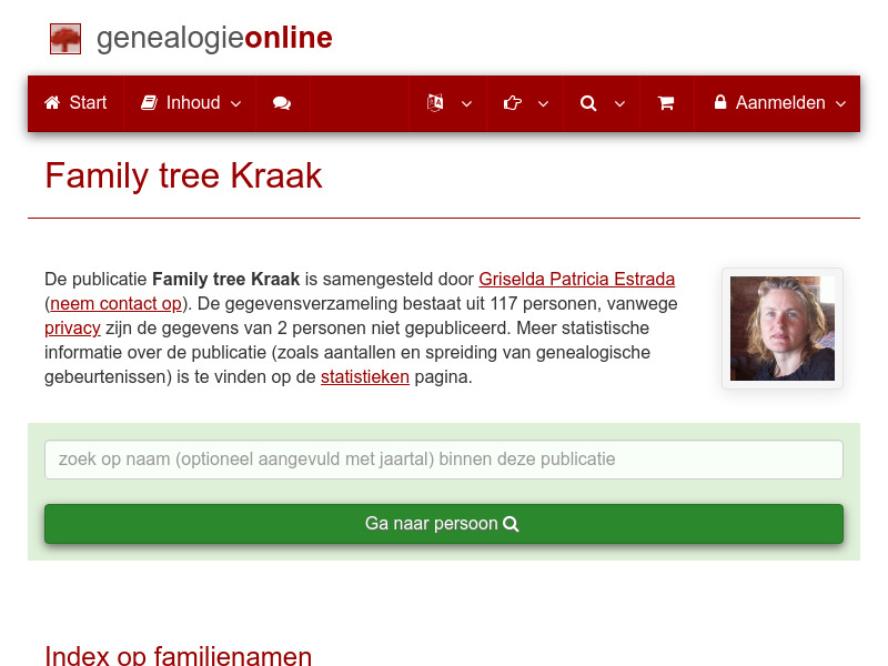 Screenshot van website