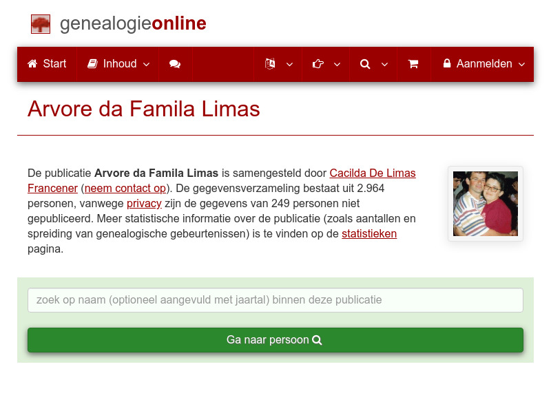 Screenshot van website