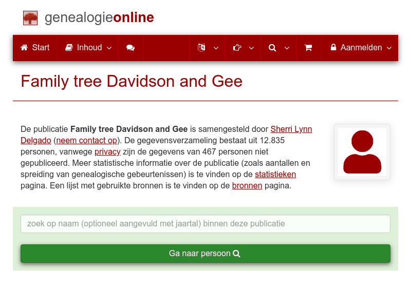 Screenshot van website