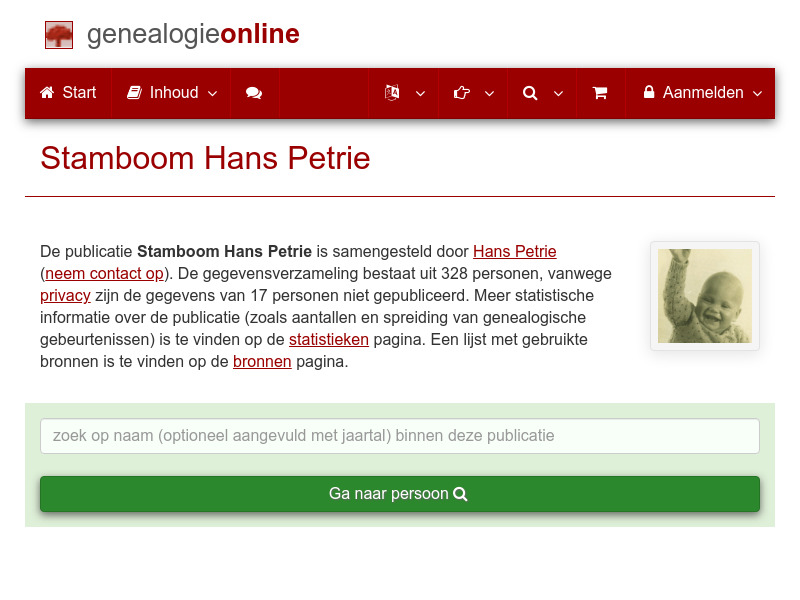 Screenshot van website