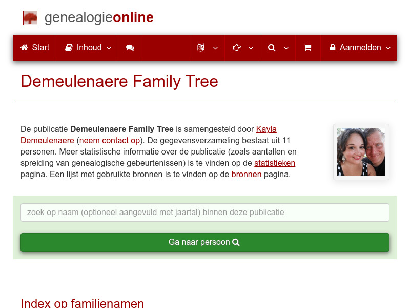 Screenshot van website