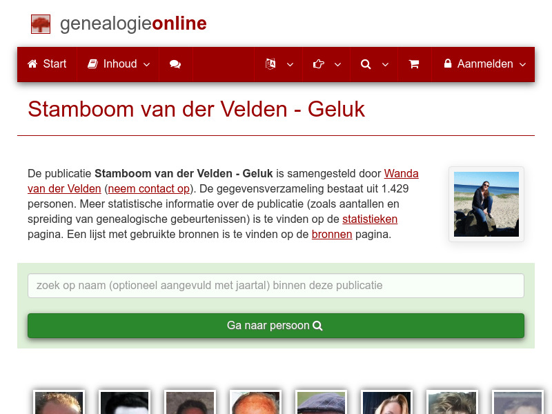 Screenshot van website