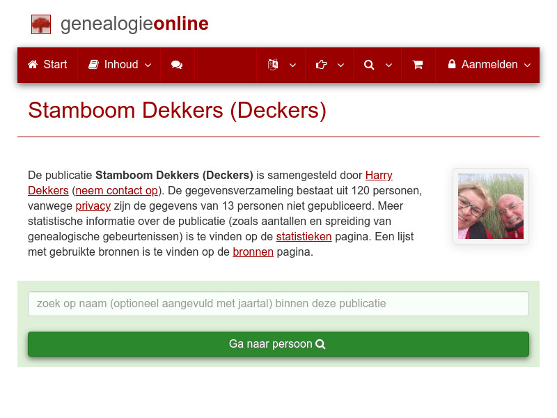 Screenshot van website