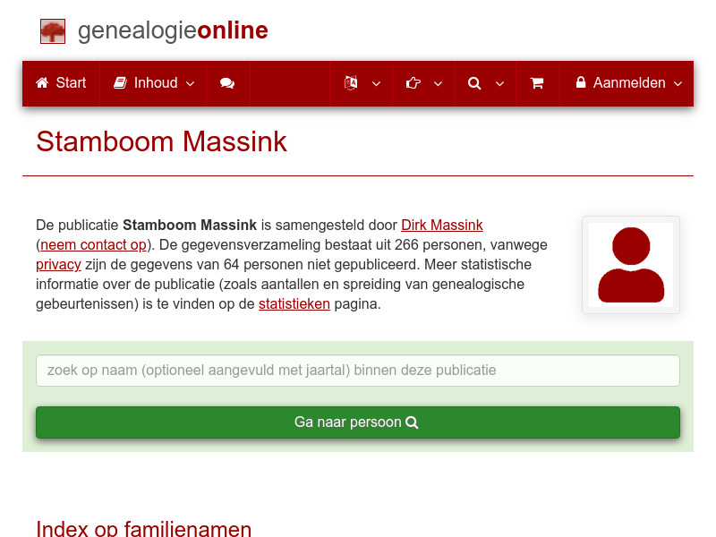 Screenshot van website