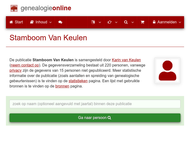 Screenshot van website