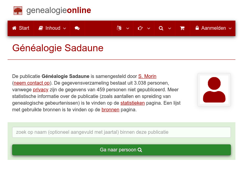 Screenshot van website