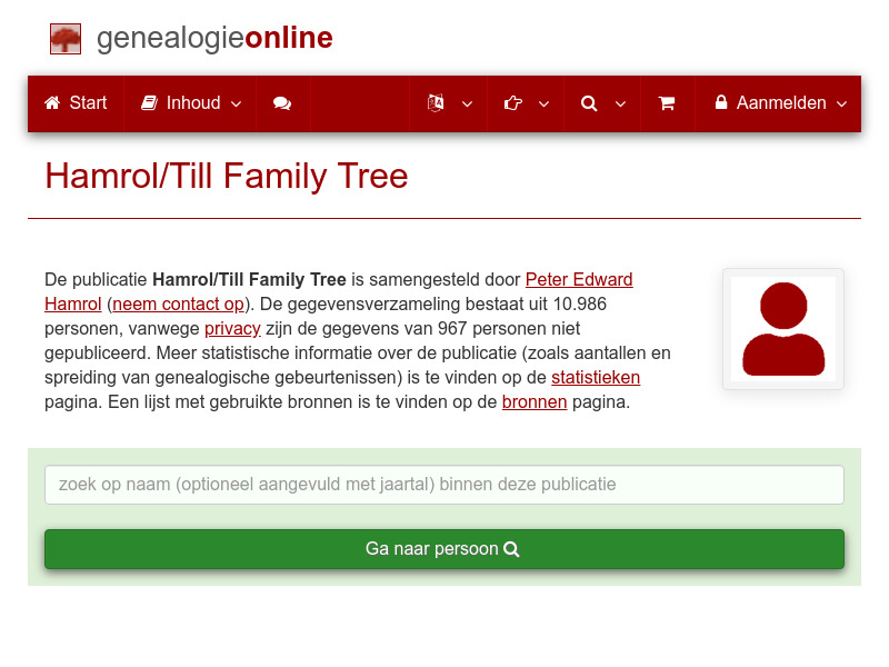 Screenshot van website