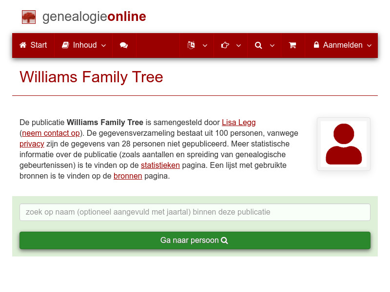 Screenshot van website