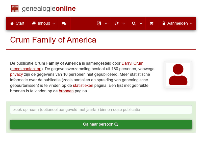 Screenshot van website