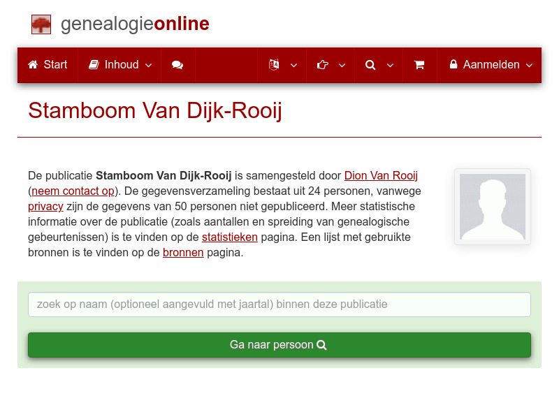 Screenshot van website