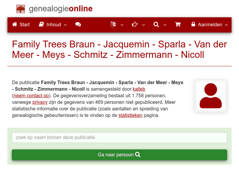 Screenshot van website