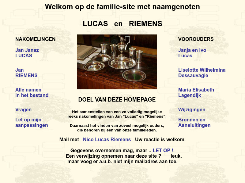 Screenshot van website
