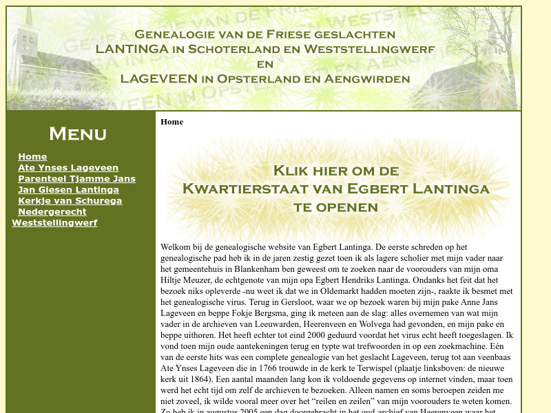 Screenshot van website