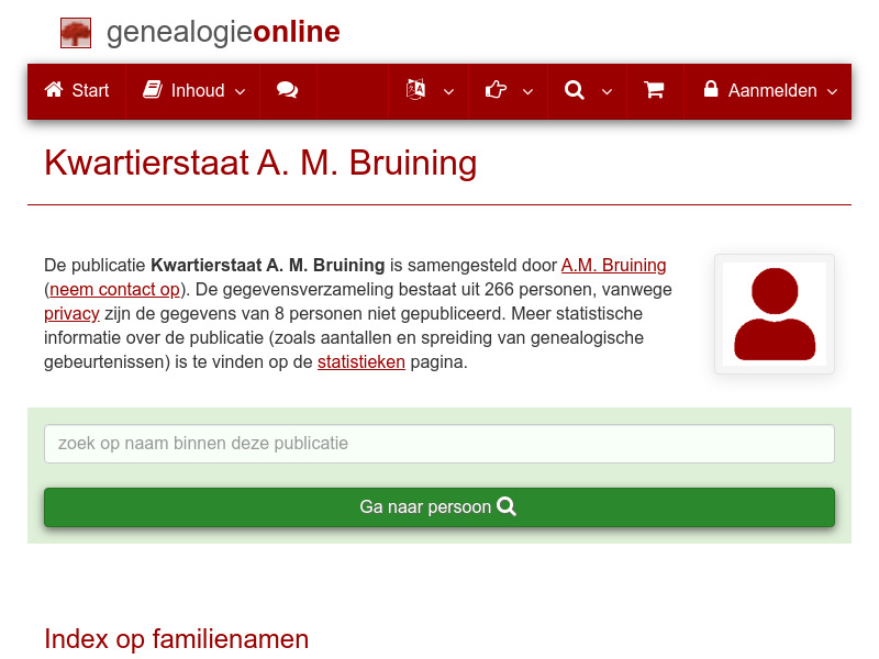 Screenshot van website