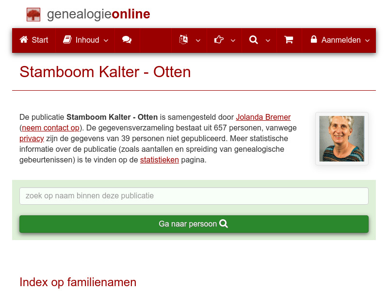 Screenshot van website