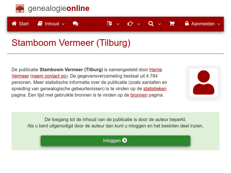 Screenshot van website