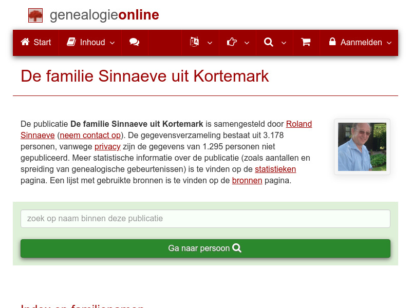 Screenshot van website