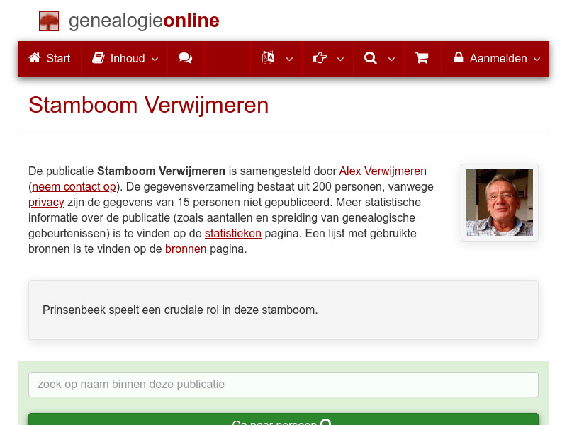 Screenshot van website