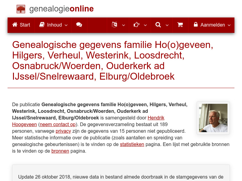 Screenshot van website