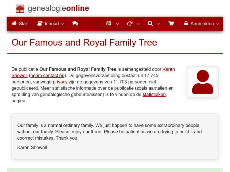 Screenshot van website