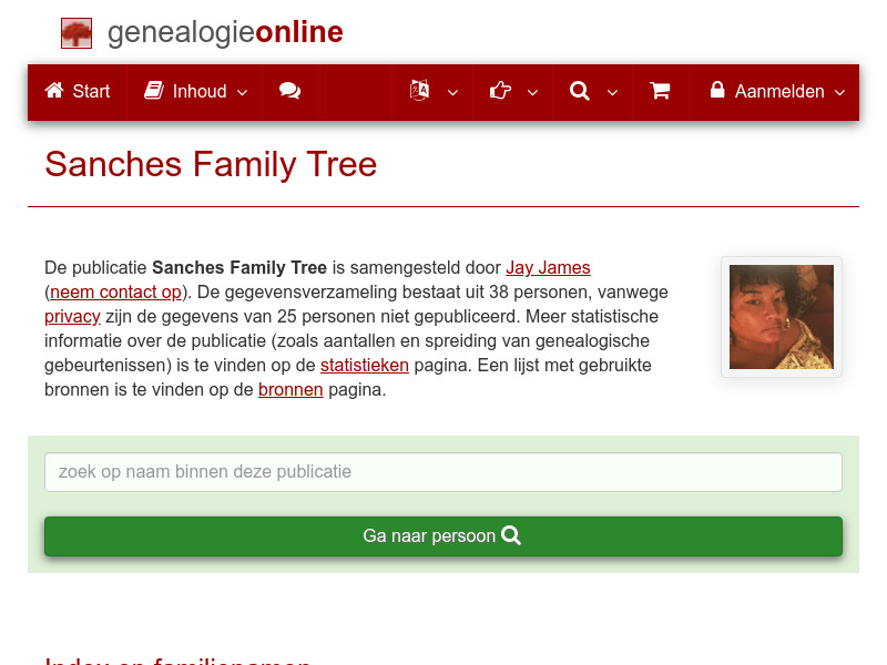 Screenshot van website