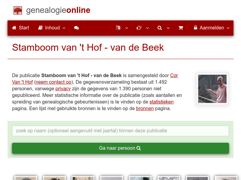 Screenshot van website