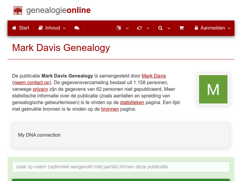 Screenshot van website