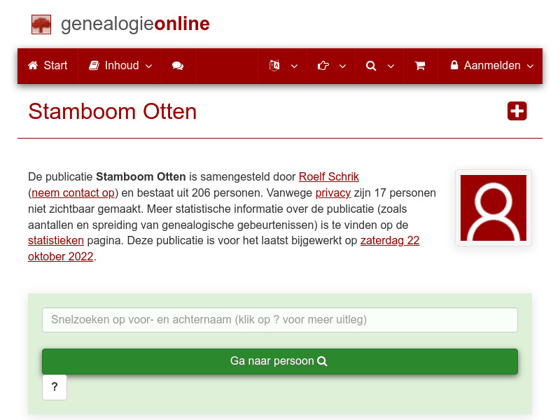 Screenshot van website