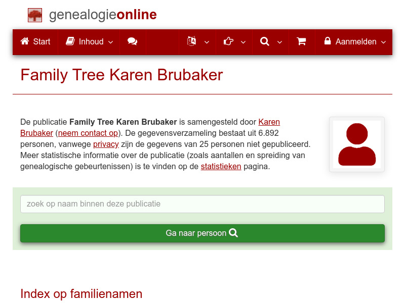 Screenshot van website