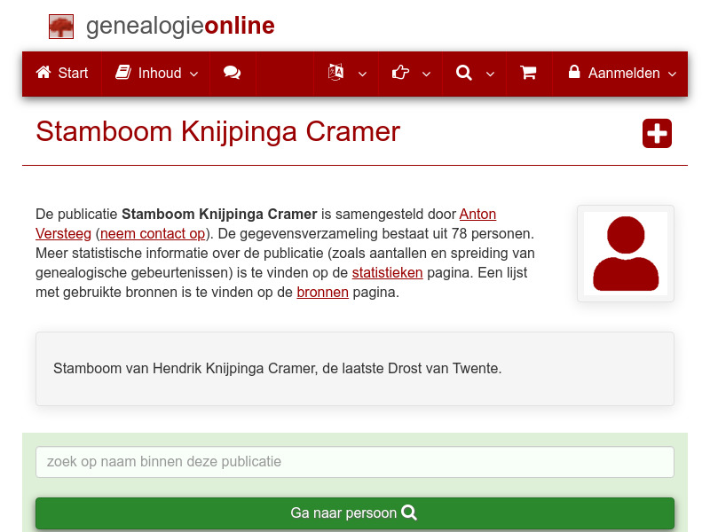 Screenshot van website